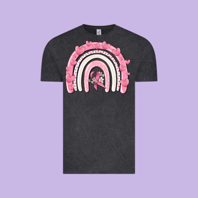Breast Cancer  Rainbow Vintage Tee Designed By Maliassmallbusiness