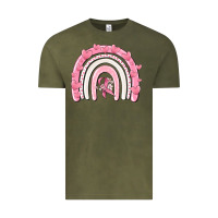Vintage Olive breast cancer  rainbow Vintage Tee - MaliasSmallBusiness