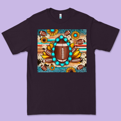 Football Cowhide Sunflower Premium Tee Designed By Jahusdesignshop