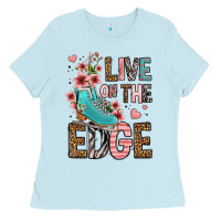 Baby Blue live on the edge ice skating Ladies Tee - FaDigitalArtStudio