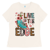 Bone live on the edge ice skating Ladies Tee - FaDigitalArtStudio