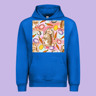 Happy Easter Bunny Seamless Pattern Urban Hoodie Designed By Bundleandbundleshop