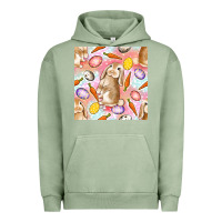 Pigment Oil Green Happy Easter Bunny Seamless Pattern Urban Hoodie - BundleAndBundleShop