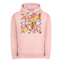 Pigment Salmon Happy Easter Bunny Seamless Pattern Urban Hoodie - BundleAndBundleShop