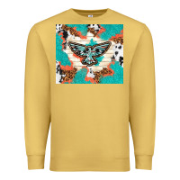 Antique Gold freebird with leopard and cowhide pattern Premium Sweatshirt - TumblerDesignByShophia