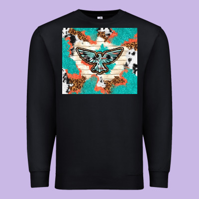 Freebird With Leopard And Cowhide Pattern Premium Sweatshirt Designed By Tumblerdesignbyshophia