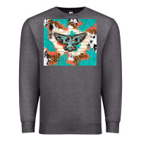 Charcoal Heather freebird with leopard and cowhide pattern Premium Sweatshirt - TumblerDesignByShophia