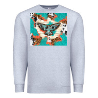 Heather Grey freebird with leopard and cowhide pattern Premium Sweatshirt - TumblerDesignByShophia