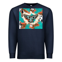 Navy freebird with leopard and cowhide pattern Premium Sweatshirt - TumblerDesignByShophia