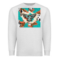 Oatmeal Heather freebird with leopard and cowhide pattern Premium Sweatshirt - TumblerDesignByShophia