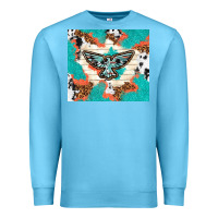 Ocean Blue freebird with leopard and cowhide pattern Premium Sweatshirt - TumblerDesignByShophia