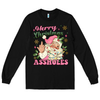 Black merry christmas assholes Long Sleeve Tee - MaliasSmallBusiness