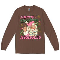 Chestnut merry christmas assholes Long Sleeve Tee - MaliasSmallBusiness
