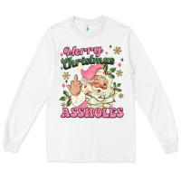 White merry christmas assholes Long Sleeve Tee - MaliasSmallBusiness