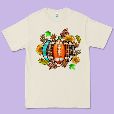Fall Football Sunflower And Fall Premium Tee Designed By Adodesignshop