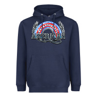 Navy American rainbow Heavyweight Hoodie - HowdyJamesFarm
