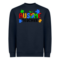 Navy ausome teacher Heavyweight Sweatshirt - MaliasSmallBusiness