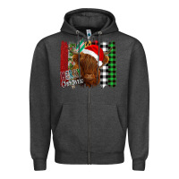 Charcoal Heather Merry Christmas Cow Zipper Hoodie - Bettercallsaul