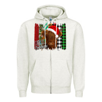Oatmeal Heather Merry Christmas Cow Zipper Hoodie - Bettercallsaul