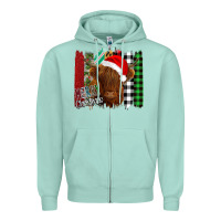 Seafoam Merry Christmas Cow Zipper Hoodie - Bettercallsaul