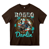 Chocolate Brown western rodeo darlin' bullfighter serape cowhide turquoise gemstones Heavy Core Tee - BarkalooDesign