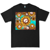 Black baseball leopard turquoise sunflower Premium Tee - JahusDesignShop