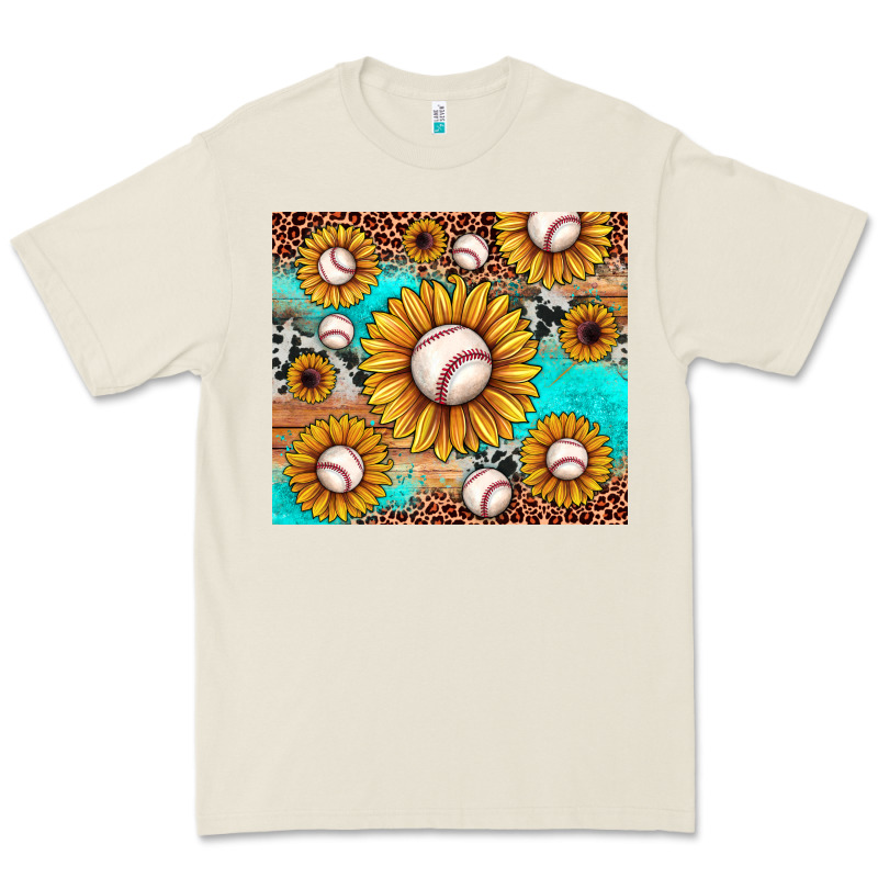 Baseball Leopard Turquoise Sunflower Premium Tee by JahusDesignShop | Teevron