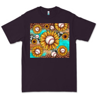 Plum baseball leopard turquoise sunflower Premium Tee - JahusDesignShop