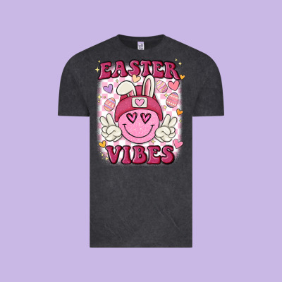 Easter Vibes Vintage Tee Designed By Maliassmallbusiness