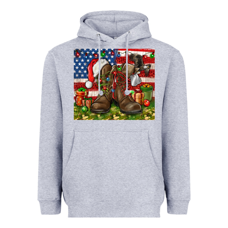 Army Veteran Boots Christmas Tumbler 4th Of July Heavyweight Hoodie by HowdyJamesFarm | Teevron