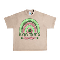 French Oak lucky to be a teacher Urban Heavy Tee - MaliasSmallBusiness