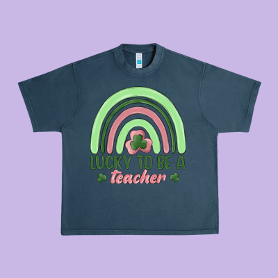 Lucky To Be A Teacher Urban Heavy Tee Designed By Maliassmallbusiness