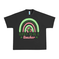 Pigment Black lucky to be a teacher Urban Heavy Tee - MaliasSmallBusiness