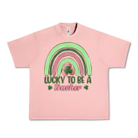 Salmon lucky to be a teacher Urban Heavy Tee - MaliasSmallBusiness