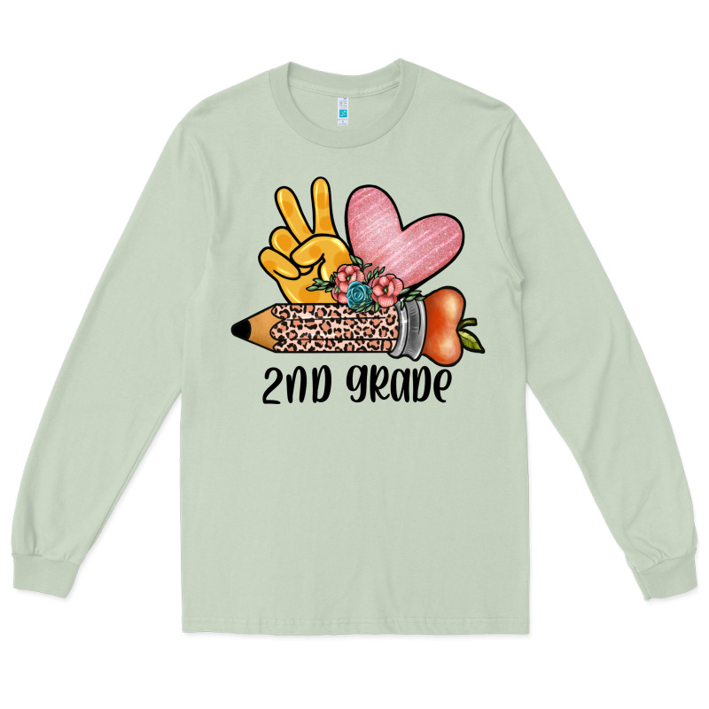 Peace Love 2nd Grade Long Sleeve Tee by JahusDesignShop | Teevron