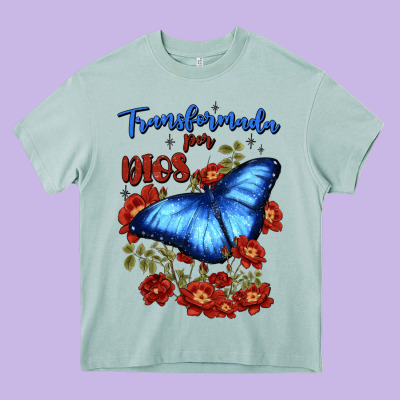 Transformada Por Dios Heavy Core Tee Designed By Jahusdesignshop