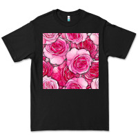 Black valentines day all dress up roses seamless pattern Premium Tee - BundleAndBundleShop