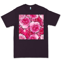 Plum valentines day all dress up roses seamless pattern Premium Tee - BundleAndBundleShop