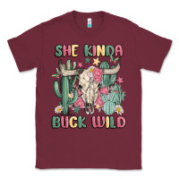 Burgundy she kinda buck wild Classic Tee - MaliasSmallBusiness