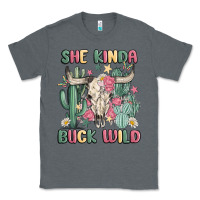Charcoal Heather she kinda buck wild Classic Tee - MaliasSmallBusiness