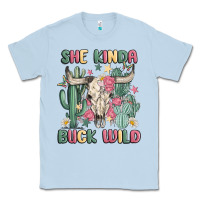 Dusty Blue she kinda buck wild Classic Tee - MaliasSmallBusiness