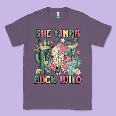 She Kinda Buck Wild Classic Tee Designed By Maliassmallbusiness