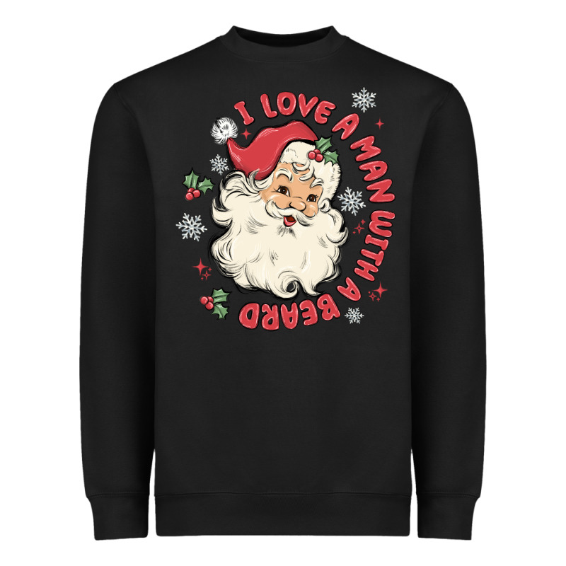 I Love A Man With A Beard Heavyweight Sweatshirt by MaliasSmallBusiness | Teevron