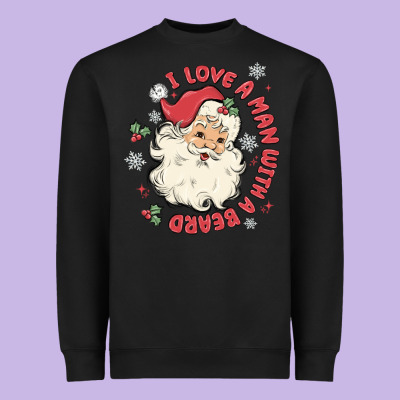 I Love A Man With A Beard Heavyweight Sweatshirt Designed By Maliassmallbusiness
