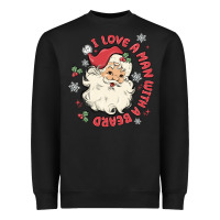 Black i love a man with a beard Heavyweight Sweatshirt - MaliasSmallBusiness