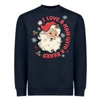 Navy i love a man with a beard Heavyweight Sweatshirt - MaliasSmallBusiness