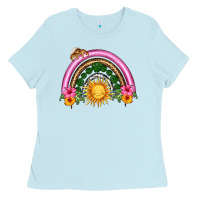 Baby Blue summer sun rainbow Ladies Tee - HRA Design Shop