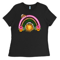 Black summer sun rainbow Ladies Tee - HRA Design Shop