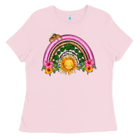 Bubblegum Pink summer sun rainbow Ladies Tee - HRA Design Shop