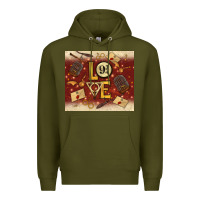 Army Green wizard love Premium Hoodie - TumblerDesignByShophia